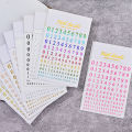 9Pcs/Set 0-9 Numbers 3D Nail Art Stickers Gold/Silver/Colorful Arabic Numerals Design Self-adhesive Sliders DIY Manicure Decals. 
