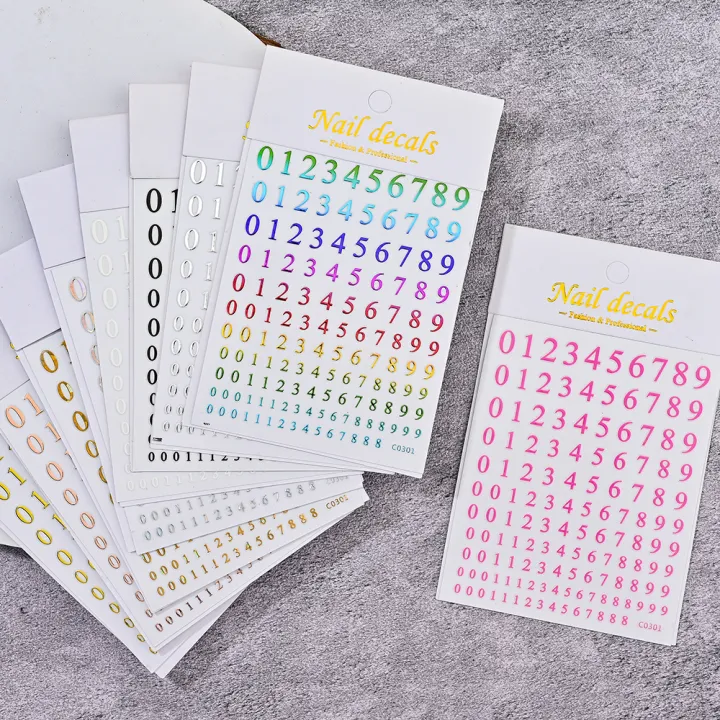 9Pcs/Set%200-9%20Numbers%203D%20Nail%20Art%20Stickers%20Gold/Silver/Colorful%20Arabic%20Numerals%20Design%20Self-adhesive%20Sliders%20DIY%20Manicure%20Decals%20-%20Image%206