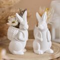 3D Easter Bunny Silicone Mold DIY Cute Animal Basket Rabbit Vase Ornaments Casting Molds Home Plaster Concrete Craft  Decor. 