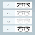 【Low price】A Pair of PC Online Celebrity Transparent Glasses Box Myopia Men and Women Flat Light round Face Radiation-proof Slim Blue Eye F. 