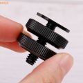 ‥1Pcs 1/4 Hot Shoe Mount Phone Holder Dual Nut Cold Shoe Adapter Bracket For DSLR Camera Accessories. 
