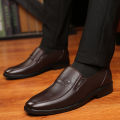 Leather Shoes Men's Business Shoes Luxury Brand Loafers Dress Moccasins Breathable Slip on Black Driving Shoes Male Formal Shoes.