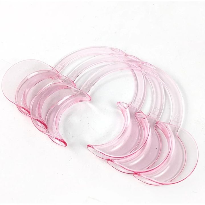 5Pcs C-Shaped Dental Cheek Retractors (M size,Pink ) Mouth Opener Teeth Treatment Mouth Opener for Repairing Dentist Supplies