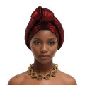 Shining Top Knotted African Headtie Women's Turban Cap Traditional African Headdress Auto Gele Head Wraps Nigerian Wedding Geles.