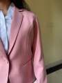 Boss Lady Single Breasted Classic Pink Formal Blazer For Women. 