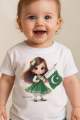 Baby Girl Pakistan Flag Sticker Patch Independence Day Special. 