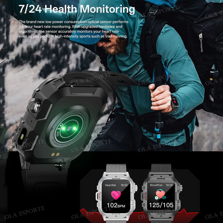 2025%20Rugged%20%20%20Smart%20Watch%20Men's%20Outdoor%20Watch%201.44"%20HD%20Touch%20Screen%20Voice%20Bluetooth%20Call%20Flashlight%20Smartwatch%20Men%20-%20Image%203