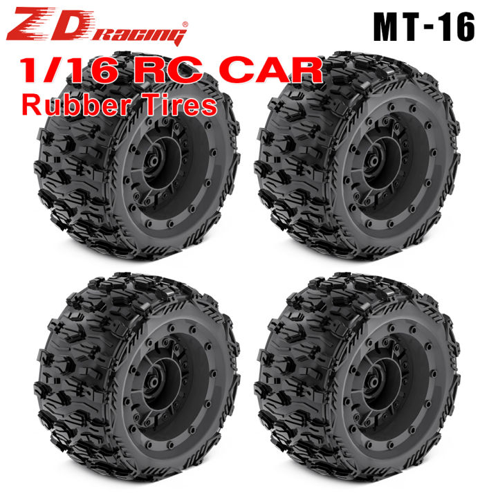 ZD Racing 4PCS Tires 12mm Hex 84mm Tires For MT-16 SCY 16101 PRO 16102 PRO 1/16 RC Monster Truck Wheel Parts