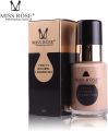 MISS ROSE Liquid Foundation with Glass Bottle,Smooth & Long-Lasting & Anti-Allergic Liquid,for for Combination/Oily Skin (Fair#) matte finish foundation, long-lasting liquid foundation hydrating face foundation, flawless skin foundation, (No Color Choice). 