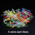 100PCS 3mm 5mm LED Diode F3 F5 Assorted Kit White Green Red Blue Yellow Orange Pink White DIY Light Emitting LED Diode Connector. 