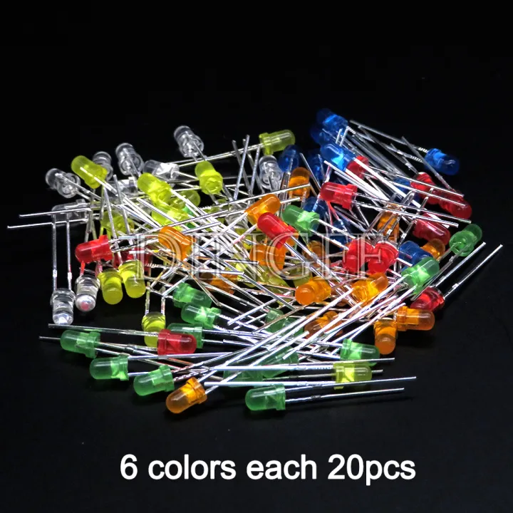 100PCS%203mm%205mm%20LED%20Diode%20F3%20F5%20Assorted%20Kit%20White%20Green%20Red%20Blue%20Yellow%20Orange%20Pink%20White%20DIY%20Light%20Emitting%20LED%20Diode%20Connector%20-%20Image%203