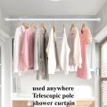30-90cm Adjustable Metal Curtain Rod Spring Loaded Extendable Telescopic Poles for Bathroom Bar Shower No Drilling Hanging Rods. 