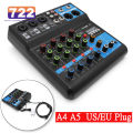 HD Audio 4 5 Channel Sound Mixer Professional Portable Console Computer Input 48v Power Live Broadcast A4 A5 Sound Audio Mixer. 