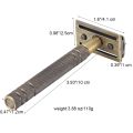 Double Edge Safety Razor Long Handle - Brass Bronze Blade Replaceable Razors For Men Shaving Classic Razor,Reusable Metal.