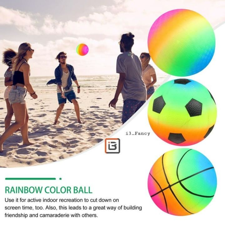 6Inflatable%20Summer%20Beach%20Ball%20Pool%20Swim%20Rubber%20Rainbow%20Beach%20Volleyball%20Garden%20Game%20Net%20Kids%20Toy%20-%20Image%203