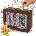 1000/3000/5000/10000 Euro Money Box Wooden Money Box Reusable with Savings Target and Number Box Home Decoration.
