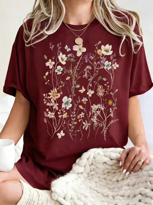 Beautiful%20Flower%20Clusters%20Printing%20Woman%20T-Shirt%20Summer%20Oversized%20Short%20Sleeve%20O-Neck%20Cotton%20T%20Shirts%20Y2K%20Women%20Sports%20Tops%20-%20Image%207