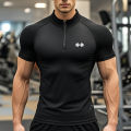 Compression Shirts Men Running Short Sleeve T-shirts Gym Clothes Summer Tight Fitness T Shirt Quick Dry Muscle Polo Shirt.