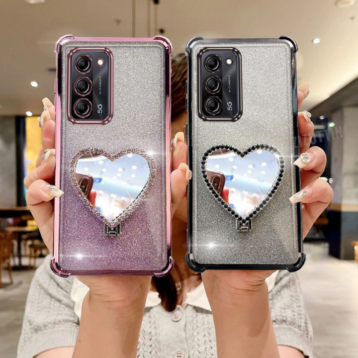 Love%20Heart%20Makeup%20Mirror%20Glitter%20Luxury%20Ring%20Phone%20Holder%20Case%20On%20For%20%20%20A55%205G%20Girl%20Woman%20Used%20Anti-knock%20Cover%20-%20Image%202