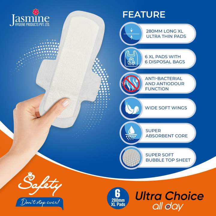Safety%20Ultra%20Choice%20XL%20Sanitary%20Pads%20-%206%20Pcs%20-%20Image%203