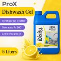 Prox - Lemon Max Dishwash Liquid 5 Liter  - Lemon Fragrance - Dishwashing Liquid, Kitchen Cleaner and Dish Wash Refill Pack 5 Litre. 