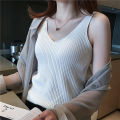 Women Sweater Fashion Casual Sweater Vest Knit V-Neck Casual Sleeveless Pullovers Streetwear Sweater Vest For Women 2023 Autumn. 