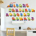 Cartoon Car Train 26 Letters Alphabet Wall Stickers for Kids Rooms Home Decor Children Wall Sticker Room Decoration Accessories. 