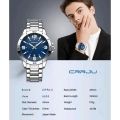 CRRJU 5003 new luxury fashion stainless steel imported waterproof quartz movement wrist-watche for men. 