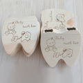 Baby Tooth Box English/ Spanish Wooden Boys Girls Deciduous Teeth Storage Case Baby Teeth Collect Souvenirs Gift Keepsakes. 