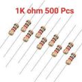 1K Ohm 500 Pcs 1/4 Watt 5% Carbon Film Resistor Through Hole In Pakistan. 