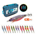 New 14pc Webfoot Octopus Egi Fishing Lure Squid Jig Egi Hook Artificial Bundled Luminous Cuttlefish Bait Wood Shrimp for Fishing. 