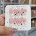10pcs high-end Exquisite and sweet style, hand-painted leopard print, three-dimensional flowers, and sparkling dot diamonds hand.