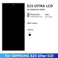 For  S23 Ultra 5G AMOLED LCD Display Touch Screen Digitizer Replacement for SM-S918B G918 with Frame. 