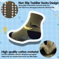 12 pairs of 0-7 years old boys' fun dinosaur anti-slip mid-calf socks, with a little  sole indoor antislip, comfortable. 