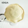 Beach Hat Female Sunscreen Cap Simple Women Panama Straw Hat Summer Sun Hat for Women Lady Folding Travel Caps 10cm Brim Floppy. 