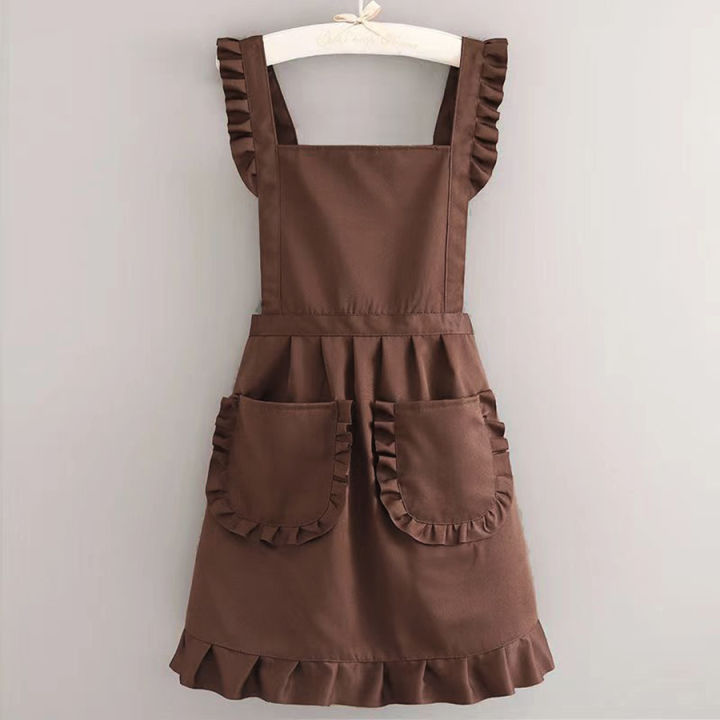 Stylish%20Korean%20Fashion%20Apron%20Princess%20Apron,%20Canvas%20Waterproof%20Dining%20Apron%20with%20Pockets,%20Polyester%20Apron%20for%20Women,%20Simple%20S%20-%20Image%204