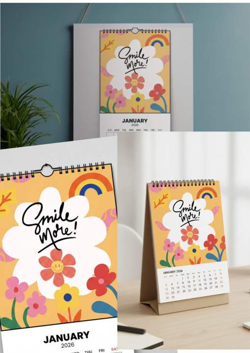 2026 Desk Calendar With Beautiful Unique Design Painting for Home and ...