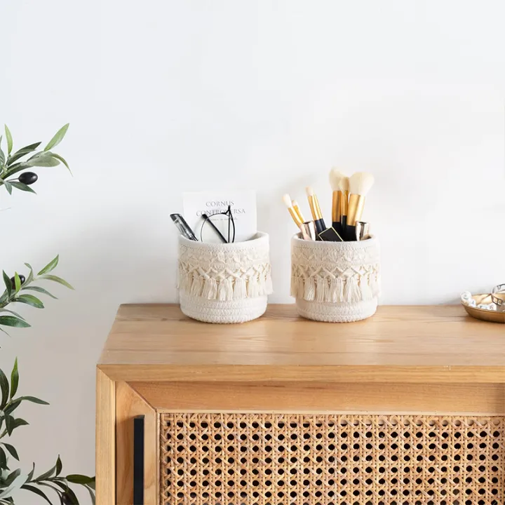 LMETJMA%20Macrame%20Makeup%20Organizer%20Boho%20Wicker%20Pencil%20Holder%20Makeup%20Brush%20Holder%20Organizer%20Comb%20Brushes%20Mini%20Storage%20Basket%20-%20Image%204
