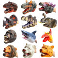 Pet Cat Dog Teasing Hand Puppets Dinosaur Head Model Toy T-Rex Dino Jurass Shark Tiger Park Dolls Dinosaur Worlds Soft Plush Toy.