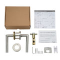 Viladepot Privacy Door Handle Polishing Handle Lever Round Base Bedroom Bathroom Door Lock Reversible. 