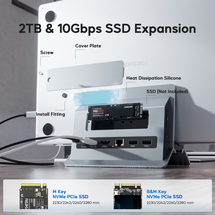 PULWTOP%20Vertical%20Laptop%20Docking%20Station%20With%20M2%20SSD%20Expansion%204K%20HD%20RJ45%20USB%20C%20Hub%20For%20Type%20C%20Notebook%20Workstation%20Setup%20-%20Image%204