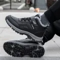Winter Boots for Men New Waterproof PU Leather Warm Snow Ankle Boots Outdoor Warm plush Non-slip Work High-top Casual Shoes.