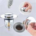 Universal Rebound Drain Plug Filter Household Bounce Core Push Type Drain Filter Kitchen Sink Bathroom Bathtub Plug Water Stop. 