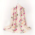 Fashionable Design Embroidered Flower Pattern WOMEN'S Scarf Shawl Elegant and Breathable Daily Versatile Accessory 85 * 180cm. 