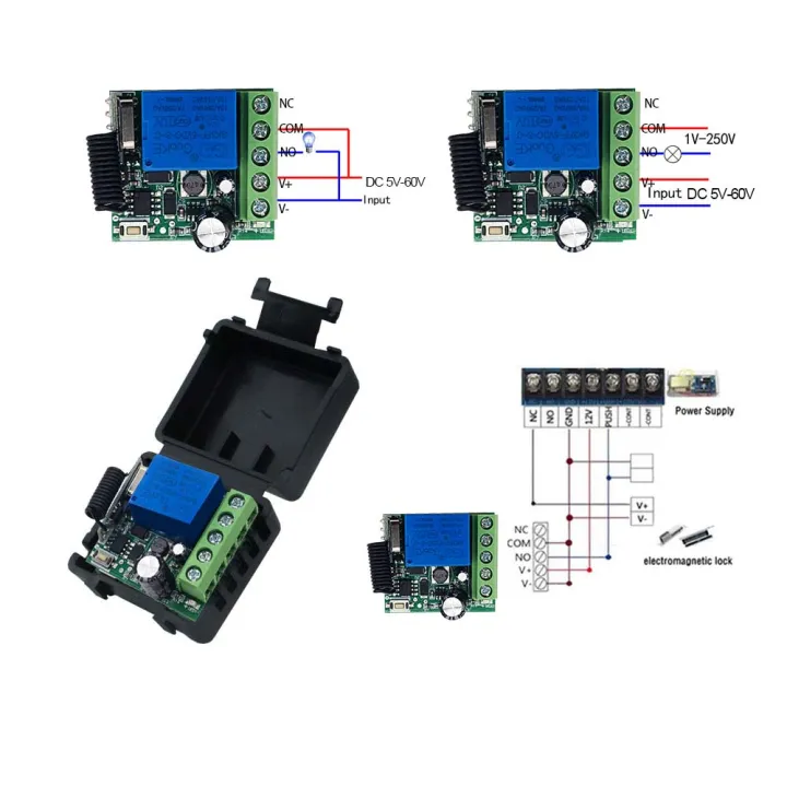 433mhz Receiver Module Gate 433 Mhz Universal Gate Remote Control Switch DC 12V 10A Relay Receiver ...