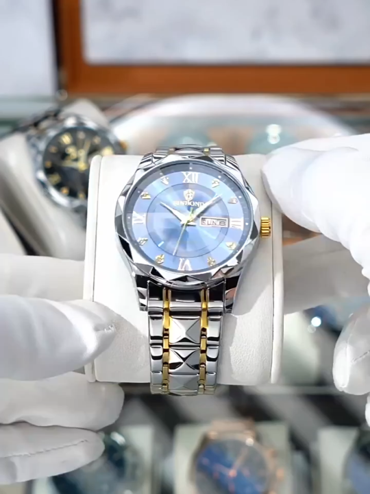 BINBOND 2521 B2521 Wristwatch Fashion Casual Style Original Stainless Steel Leather Business Design Reloj Quartz Watches for Men