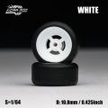 1/64 Model Car White Wheels with Fixed  Tires Comes with Rivets for Diecast Model Refitting Parts for 4pcs 1set. 
