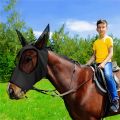 Anti Fly Stretchy Knitted Mesh Mask Ear Protection Meshed Horse Ear Cover Fly Mask Bonnet Net Horse Riding Equestrian Equipment. 