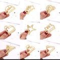 6pcs Korean Minimalist Style Gold Color Hair Catch Clips Women Hair Accessories Metal Hair Catchers. 