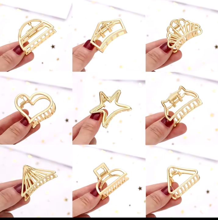6pcs%20Korean%20Minimalist%20Style%20Gold%20Color%20Hair%20Catch%20Clips%20Women%20Hair%20Accessories%20Metal%20Hair%20Catchers%20-%20Image%206